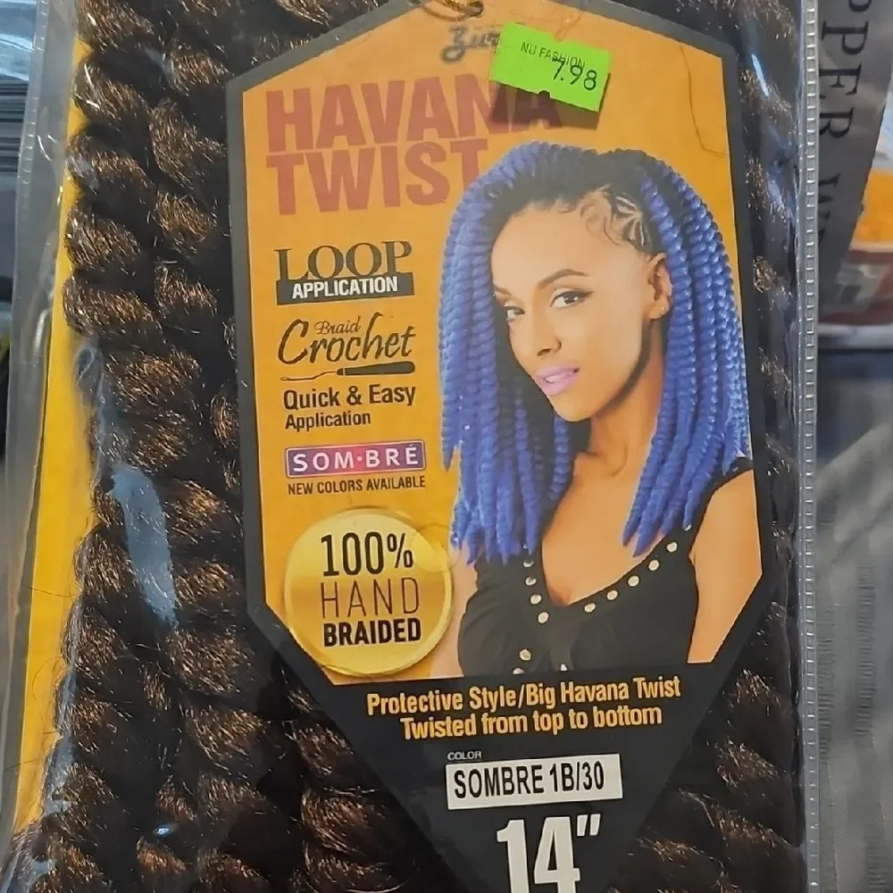 Havana Twist Crochet Braids in Blue and Black - Picture 1 of 3